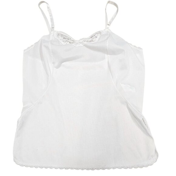 Vintage Sears The Doesn't Slip Womens White Nylon Camisole Slip Size 34‎ Basic - Picture 1 of 8